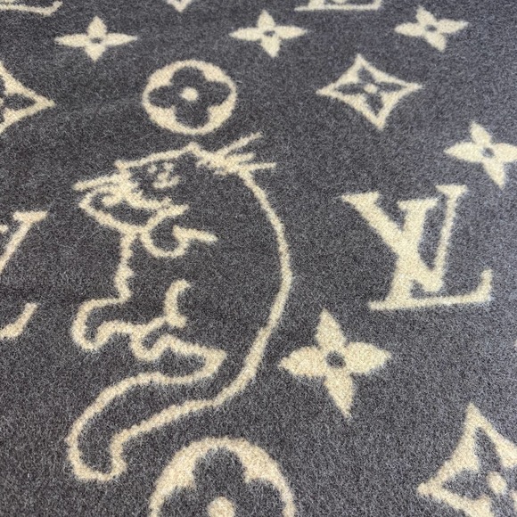 Louis Vuitton Catogram Blanket Lap Cashmere Grace Coddington Cats Throw Monogram - Picture 8 of 12